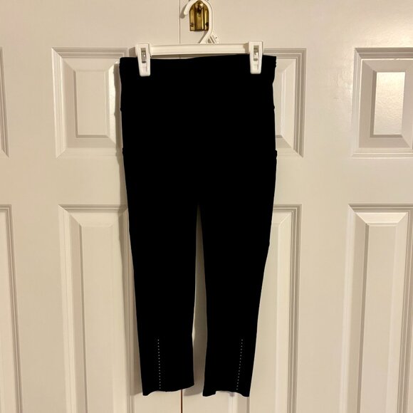 Lululemon Fast and Free Crop 19" Black Nulux Tights Leggings 5 Pockets Women 4 - Picture 4 of 16